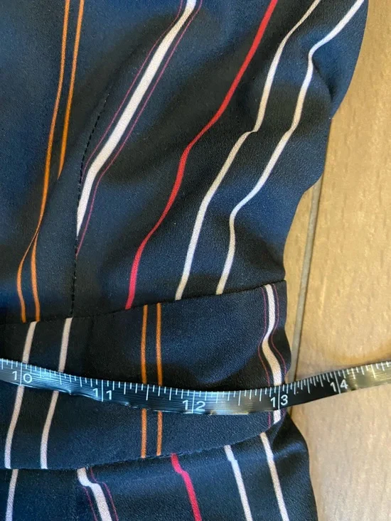 Frank + Oak Navy Striped V-Neck Wide-Leg Jumpsuit - Picture 6 of 10